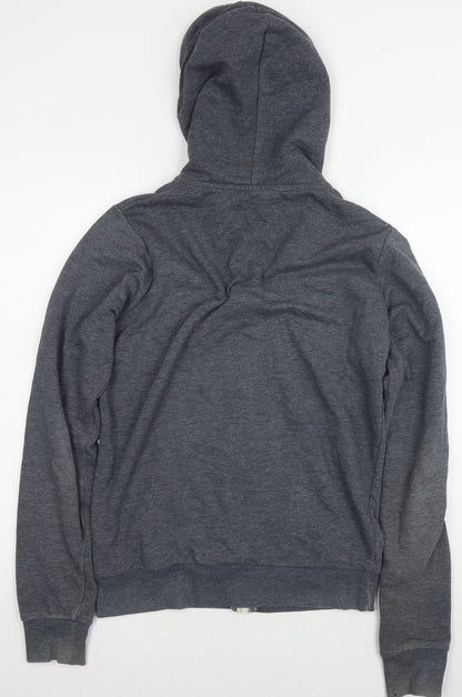 White Label Men's Grey Full Zip Hoodie, Size S