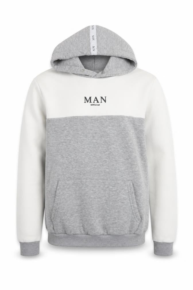 Mens UK Size S boohooMAN Grey Pullover Hoodie