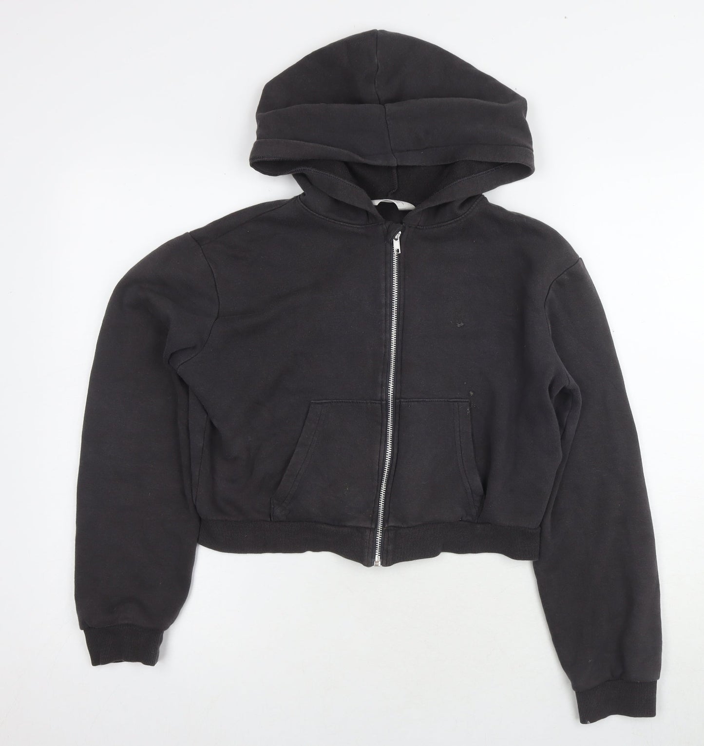 H&M Girls Black Full Zip Hoodie Size 12-14 Years