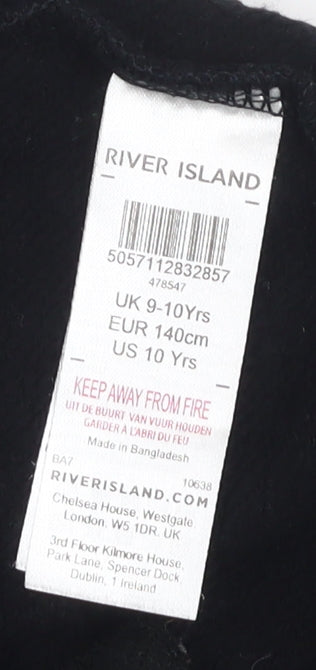 River Island Boys Black Full Zip Hoodie Size 9-10 Years