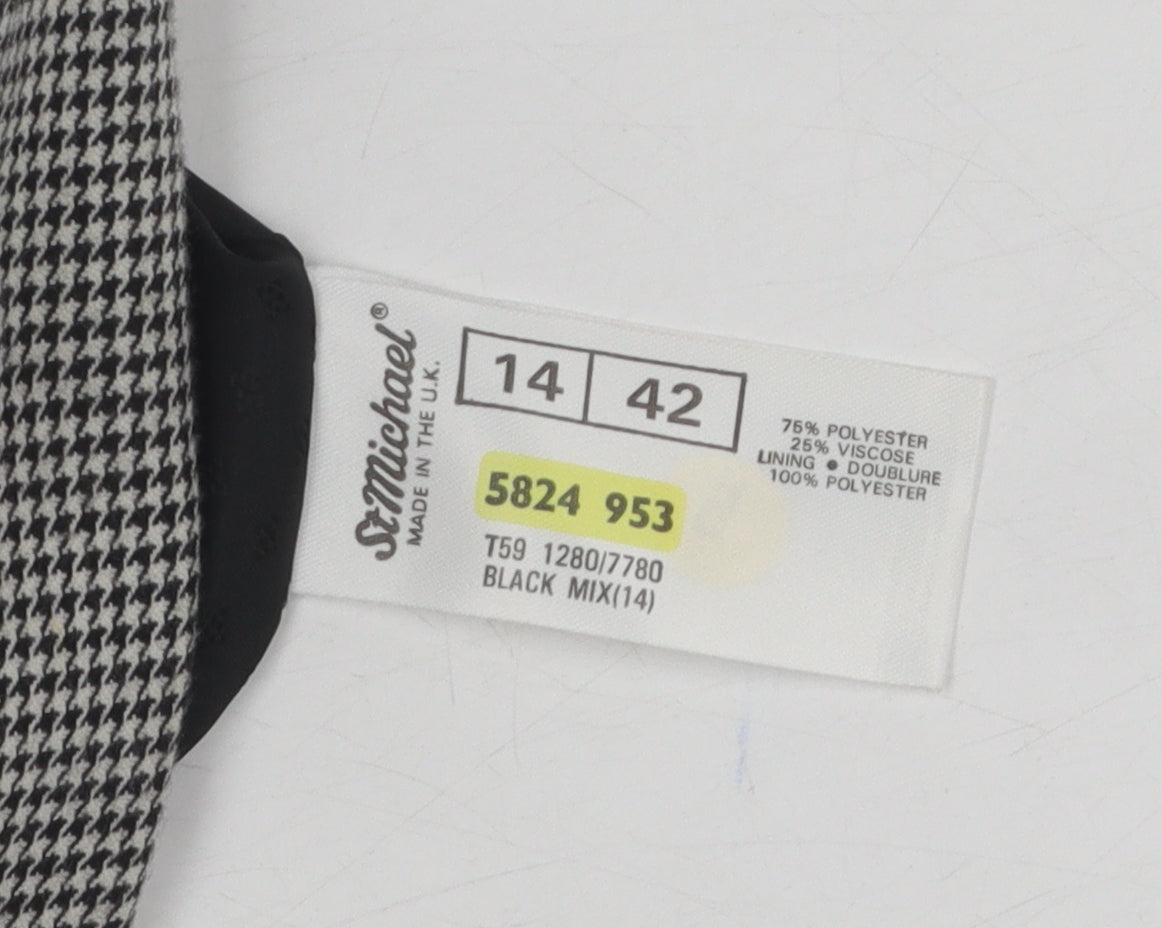 Womens UK Size 14 St Michael Black Pea Coat