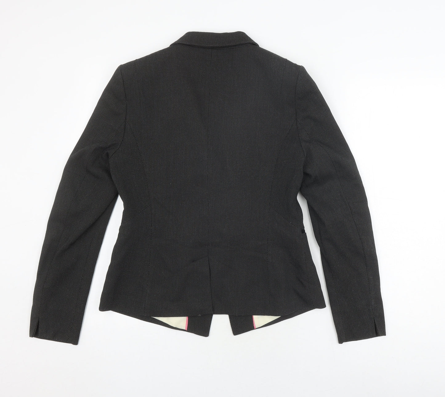 Next Women's Black Blazer UK 12 Herringbone Regular Fit