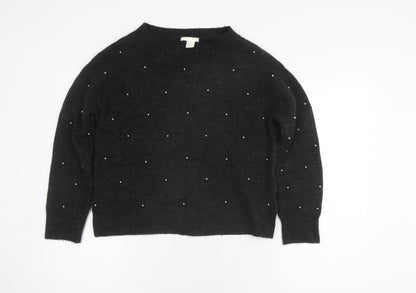 Womens UK Size XS H&M Black Pullover Jumper