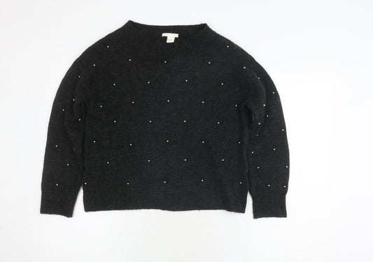 Womens UK Size XS H&M Black Pullover Jumper