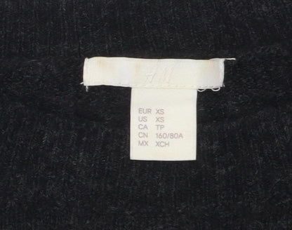 Womens UK Size XS H&M Black Pullover Jumper