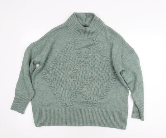 Womens UK Size 12 M&Co Green Pullover Jumper