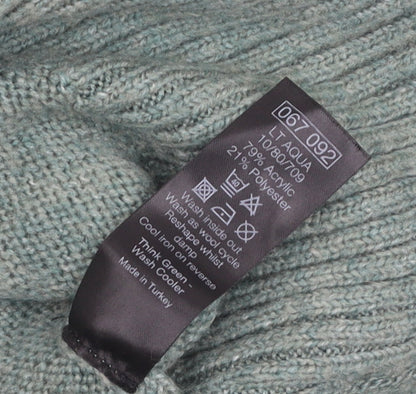 Womens UK Size 12 M&Co Green Pullover Jumper