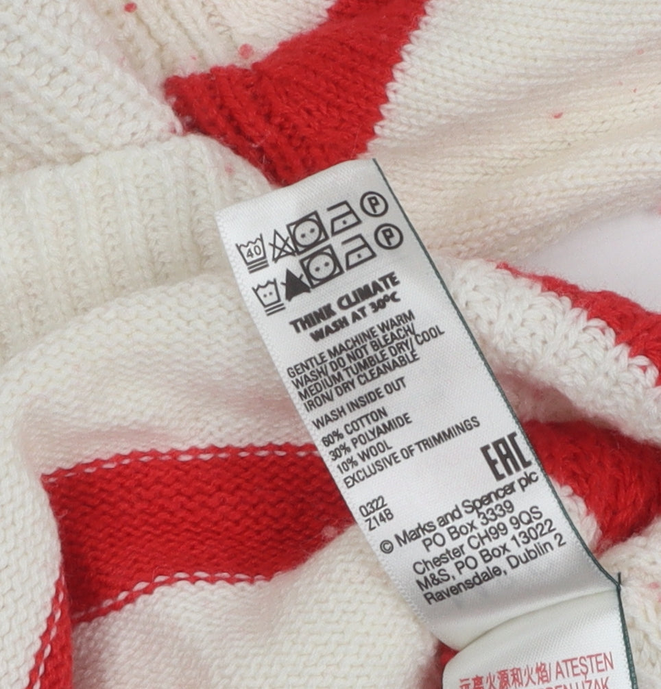 Womens UK Size M Marks and Spencer Red Pullover Jumper