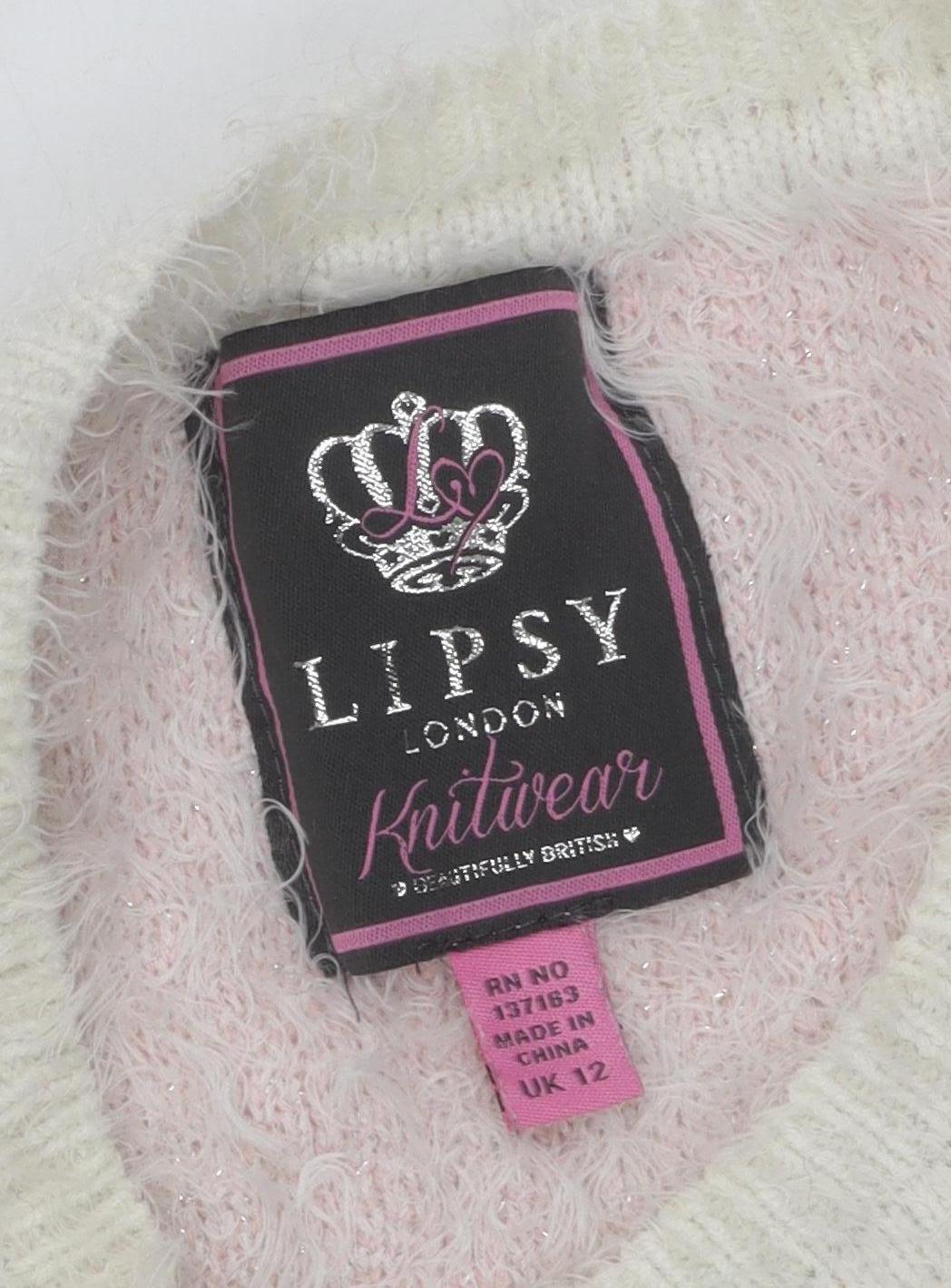 Womens UK Size 12 Lipsy Ivory Pullover Jumper