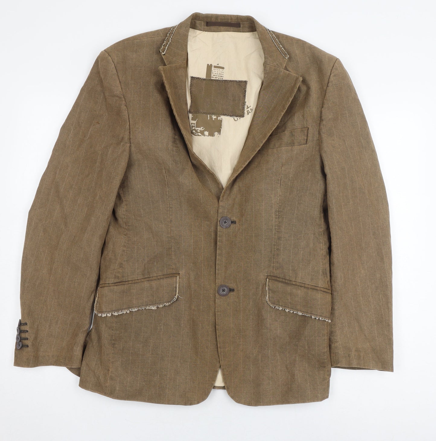 River Island Women's Brown Blazer S Pinstripe