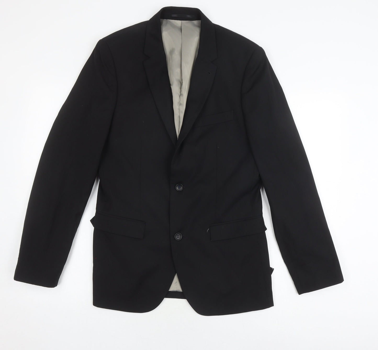 Mens UK Size 38 Topman Regular Black Suit Jacket