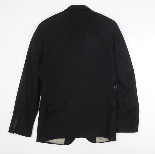 Mens UK Size 38 Topman Regular Black Suit Jacket