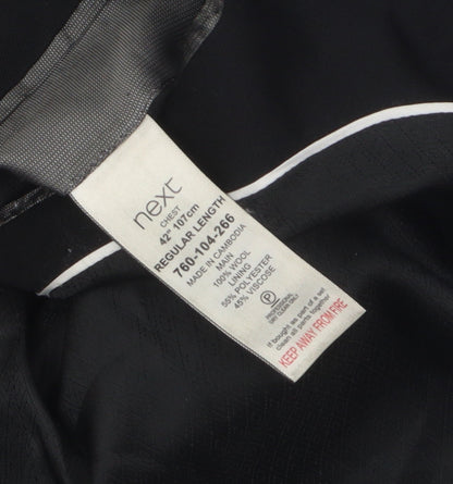Mens UK Size 42 NEXT Regular Black Suit Jacket