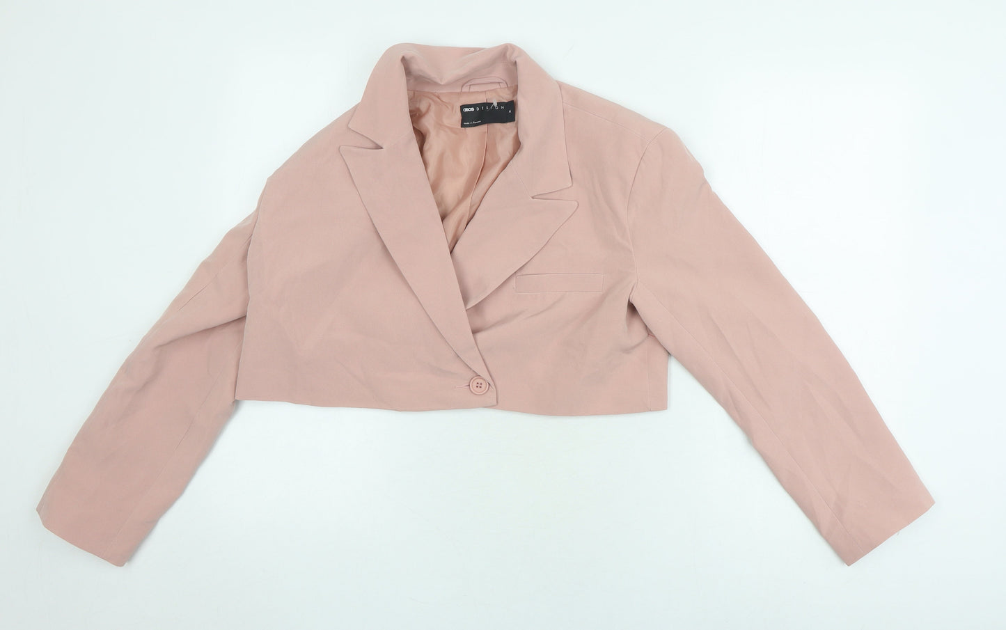 ASOS Design Women's Pink Cropped Suit Jacket M