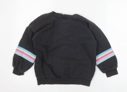 Marks and Spencer Girls Black Pullover Sweatshirt 8-9 Years
