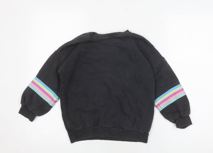 Marks and Spencer Girls Black Pullover Sweatshirt 8-9 Years