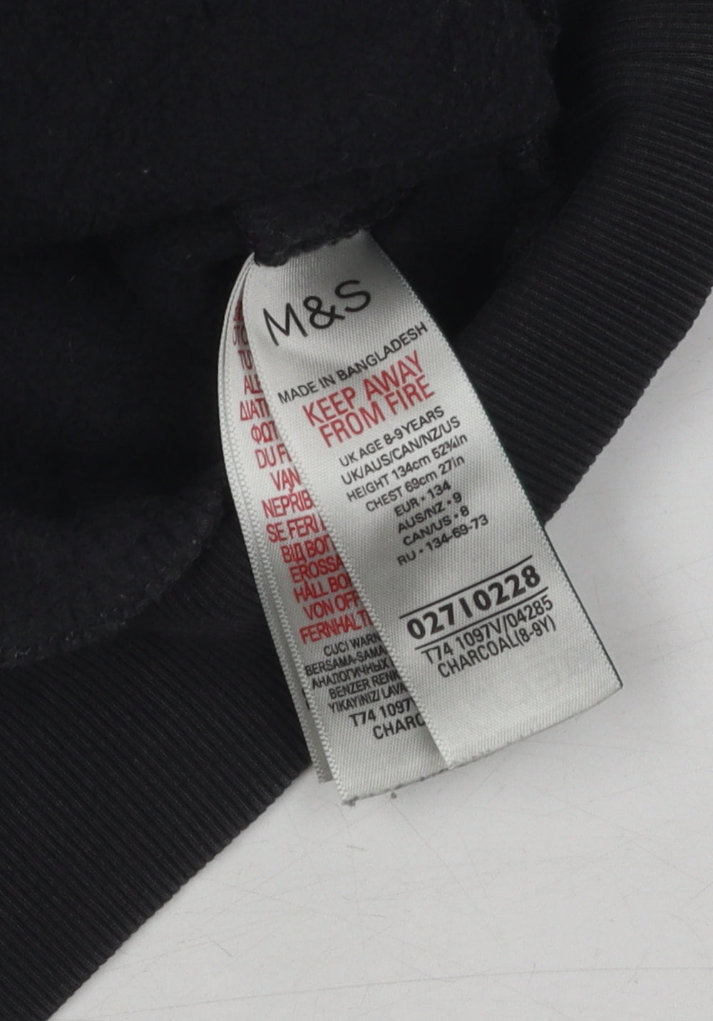 Marks and Spencer Girls Black Pullover Sweatshirt 8-9 Years