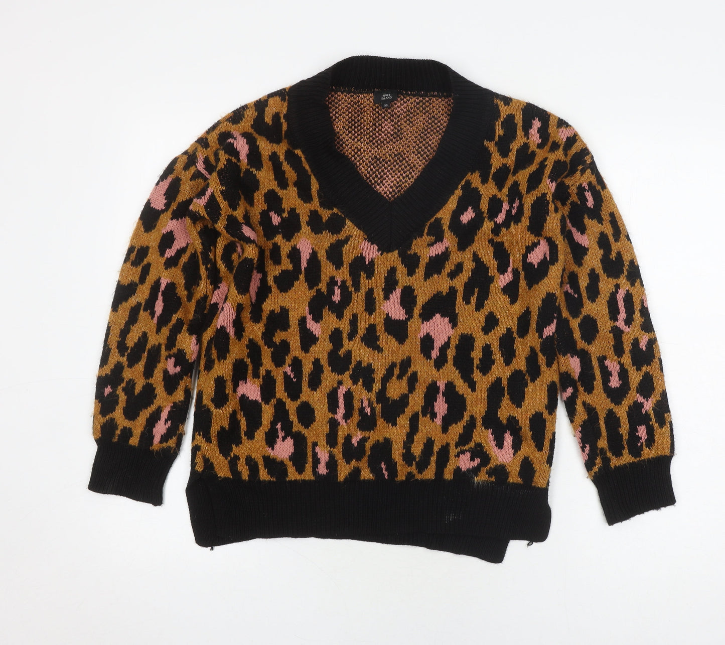 Womens UK Size XS River Island Multicoloured Pullover Jumper