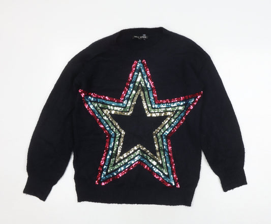 Womens UK Size XS NEXT Black Pullover Jumper