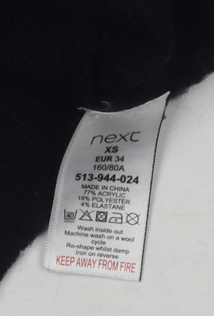 Womens UK Size XS NEXT Black Pullover Jumper