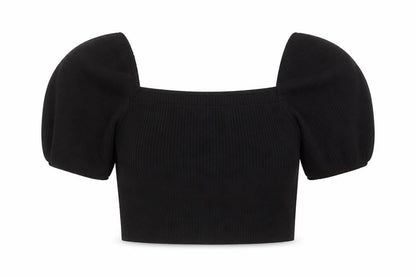 Womens UK Size L H&M Black Cropped Blouse