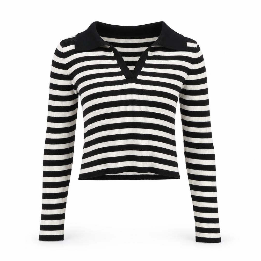 Womens UK Size S Stradivarius Black Cropped Polo