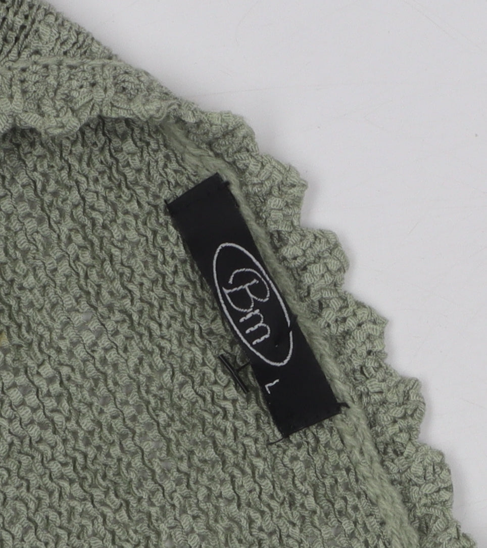 Womens UK Size L BM Green Cardigan Jumper