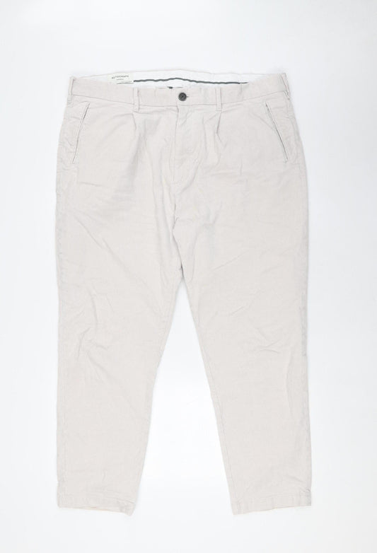 Marks and Spencer Men Beige Tapered Corduroy Jeans Size 38