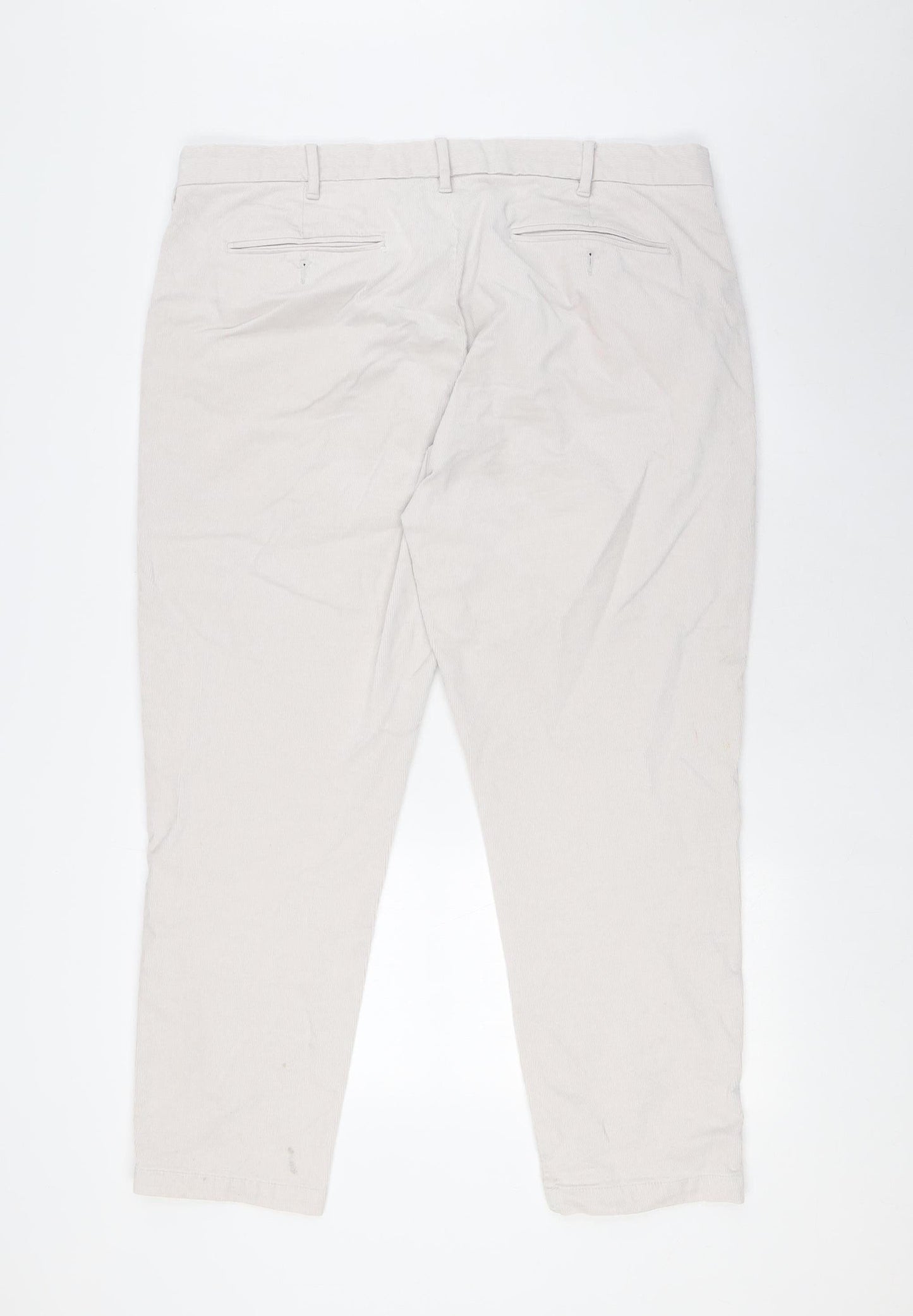 Marks and Spencer Men Beige Tapered Corduroy Jeans Size 38