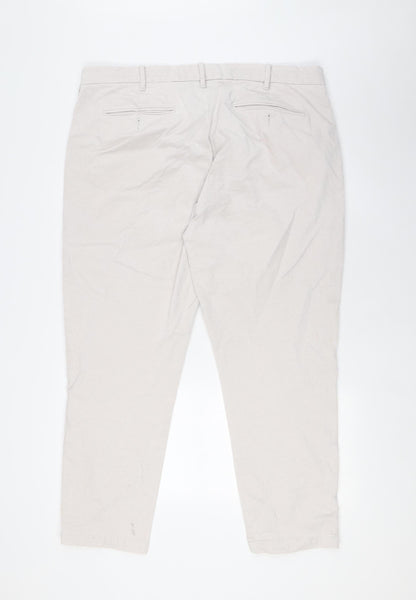 Marks and Spencer Men Beige Tapered Corduroy Jeans Size 38