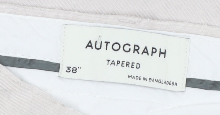 Marks and Spencer Men Beige Tapered Corduroy Jeans Size 38