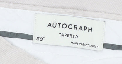 Marks and Spencer Men Beige Tapered Corduroy Jeans Size 38