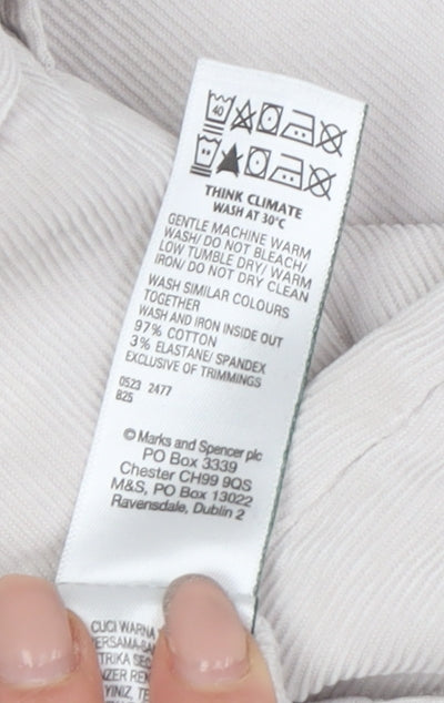 Marks and Spencer Men Beige Tapered Corduroy Jeans Size 38