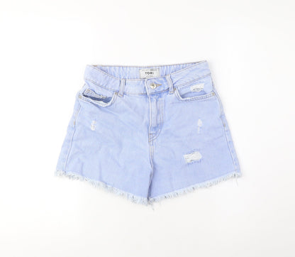 New Look Blue Teens Cut-Off Denim Shorts Cotton Size 152