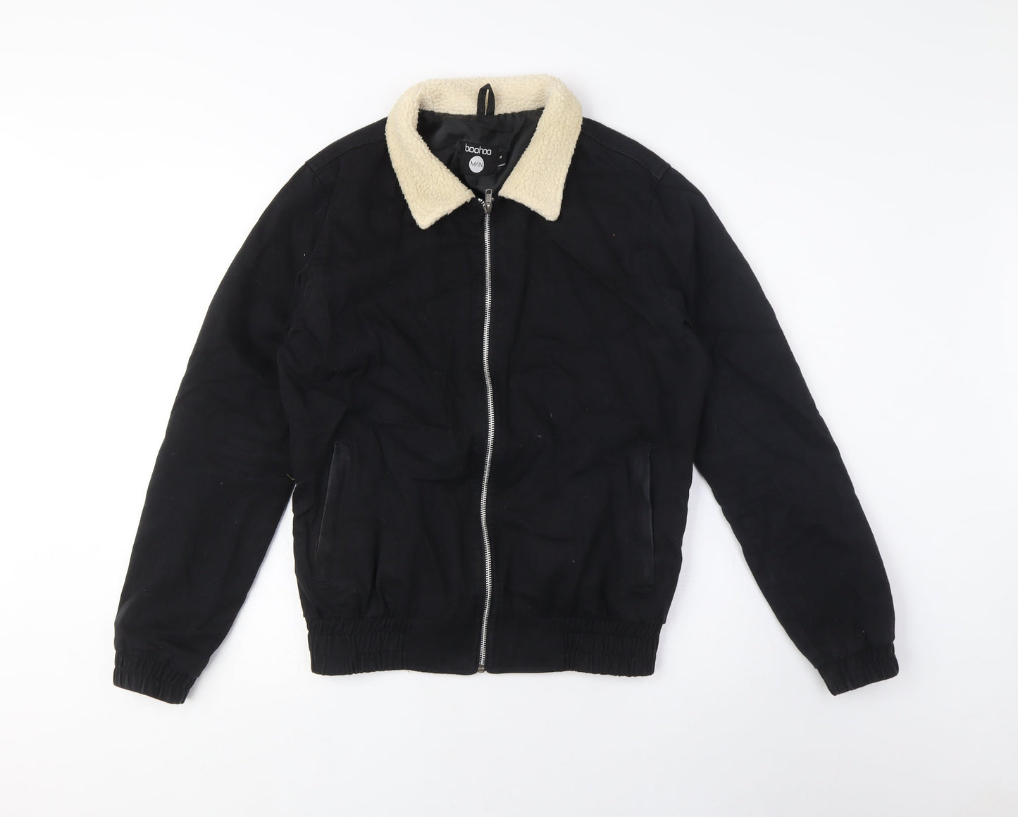 Mens UK Size S Boohoo Black Bomber Jacket