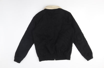 Mens UK Size S Boohoo Black Bomber Jacket