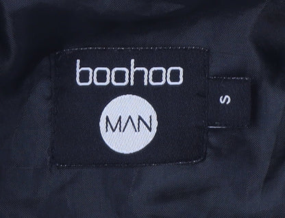 Mens UK Size S Boohoo Black Bomber Jacket