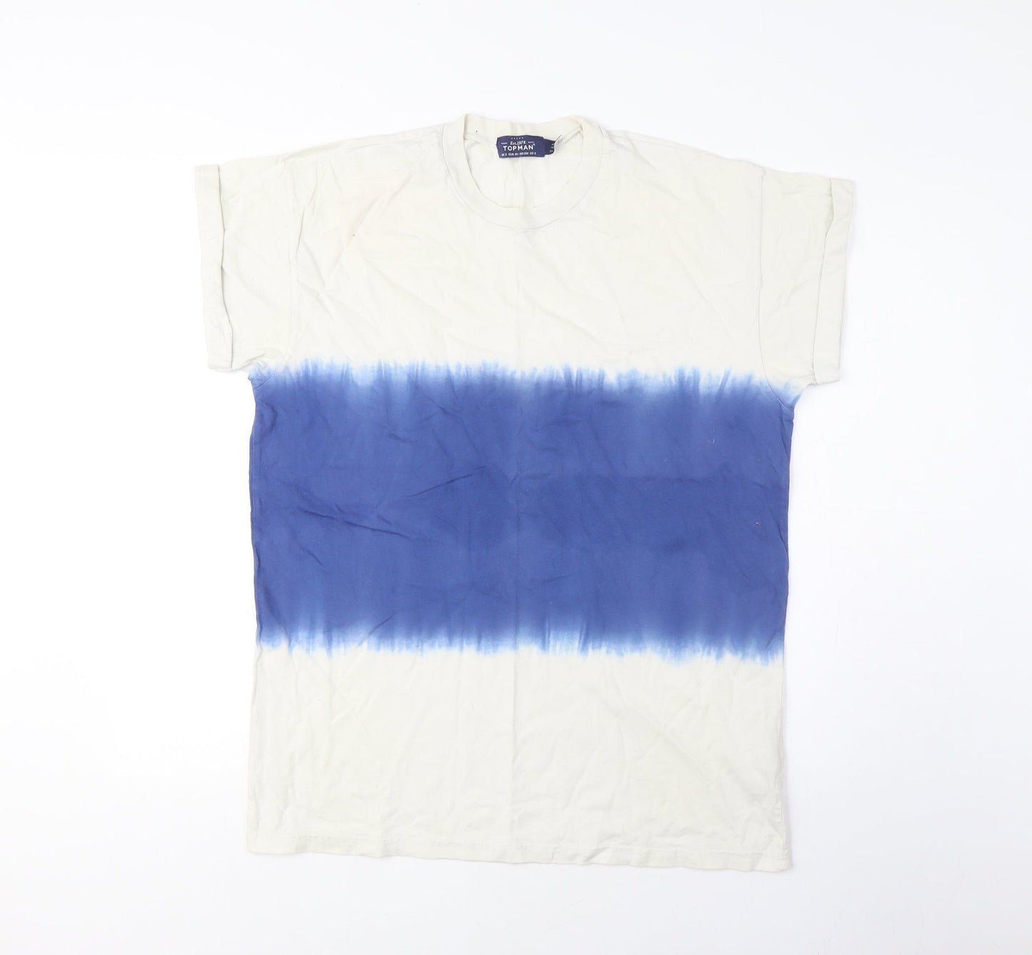 Topman Men's Blue Cotton Graphic T-Shirt Size S