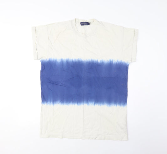 Topman Men's Blue Cotton Graphic T-Shirt Size S