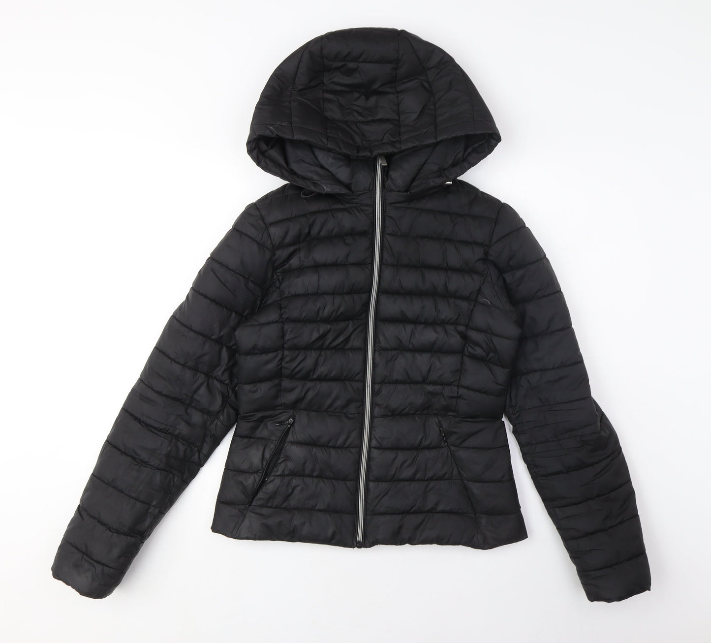 Womens UK Size XS Zara Black Puffer Jacket