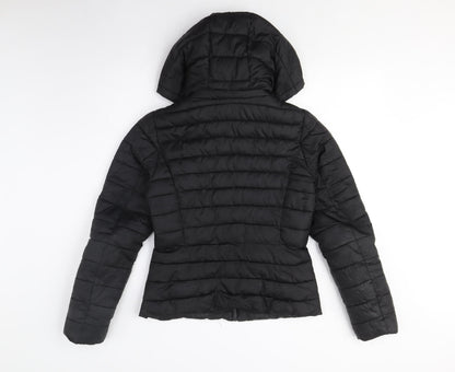 Womens UK Size XS Zara Black Puffer Jacket