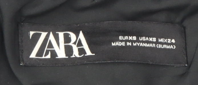 Womens UK Size XS Zara Black Puffer Jacket