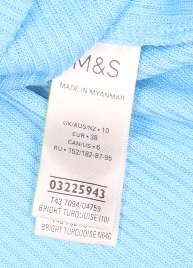 Womens UK Size 10 Marks and Spencer Blue Basic Tank