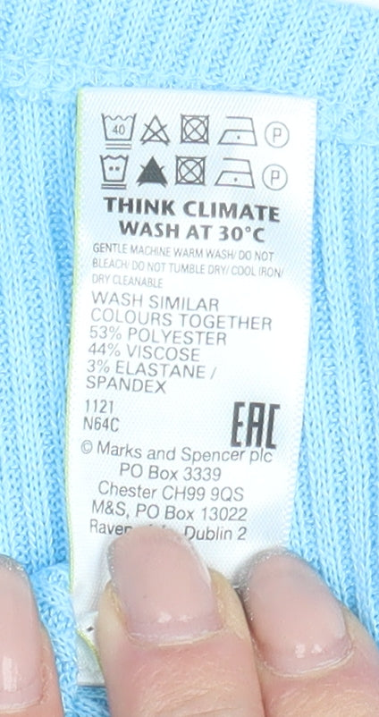 Womens UK Size 10 Marks and Spencer Blue Basic Tank