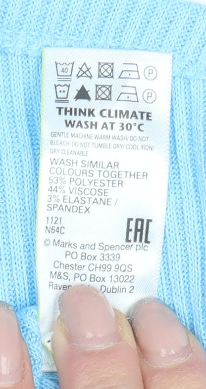 Womens UK Size 10 Marks and Spencer Blue Basic Tank