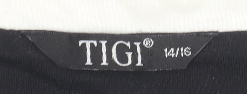 Womens UK Size 14/16 TIGI Grey Basic T-Shirt