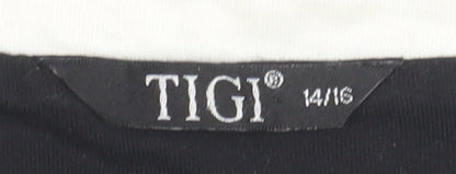 Womens UK Size 14/16 TIGI Grey Basic T-Shirt