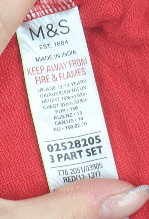 Marks and Spencer Boys Red Polo Shirt, 12-13 Years, Cotton
