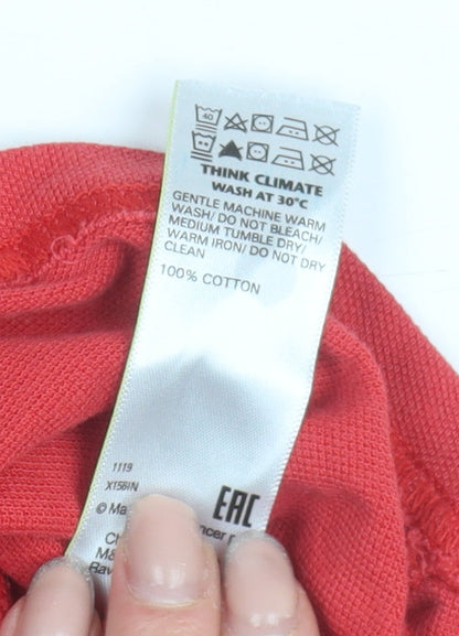 Marks and Spencer Boys Red Polo Shirt, 12-13 Years, Cotton