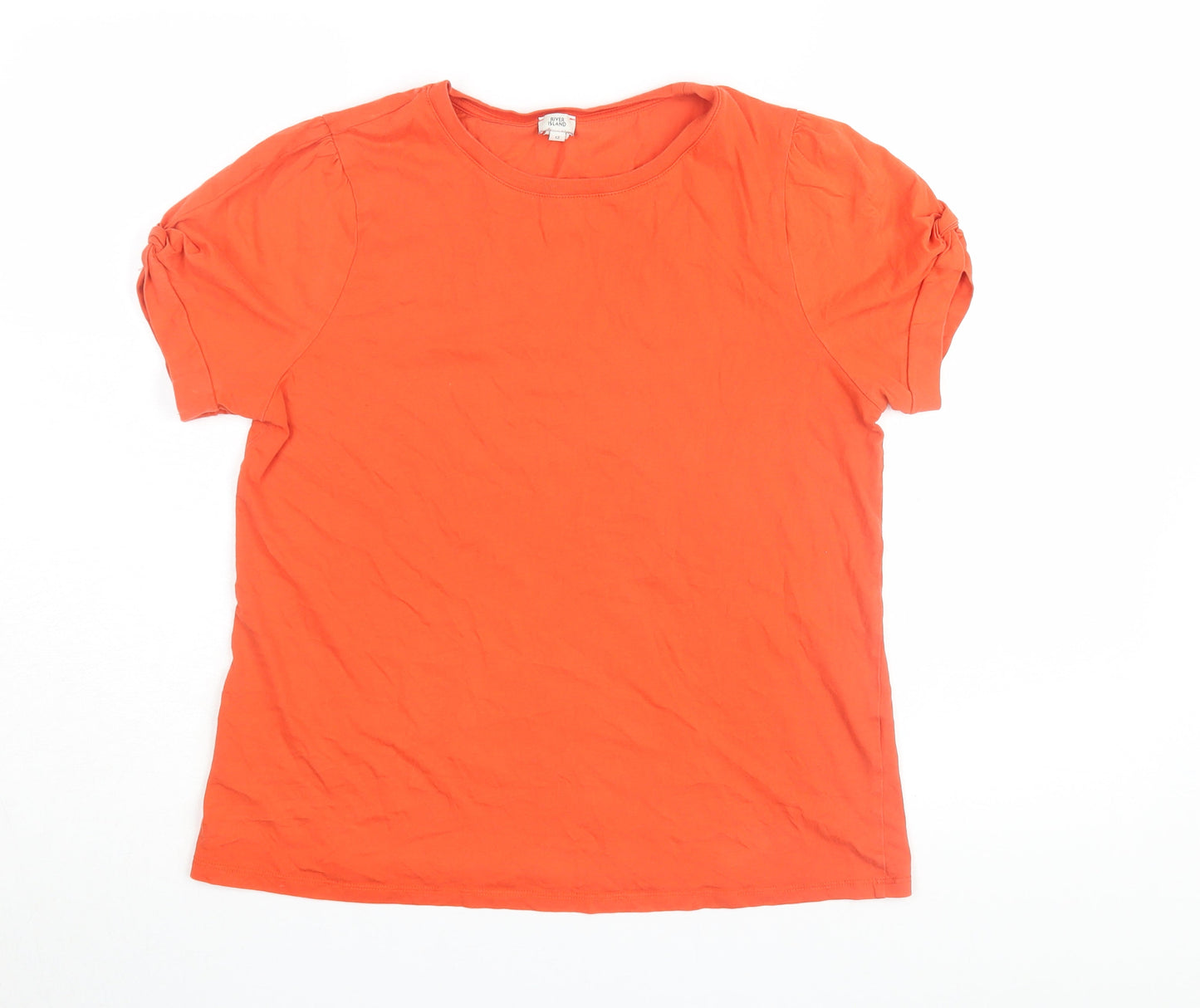 Womens UK Size 12 River Island Orange Basic T-Shirt